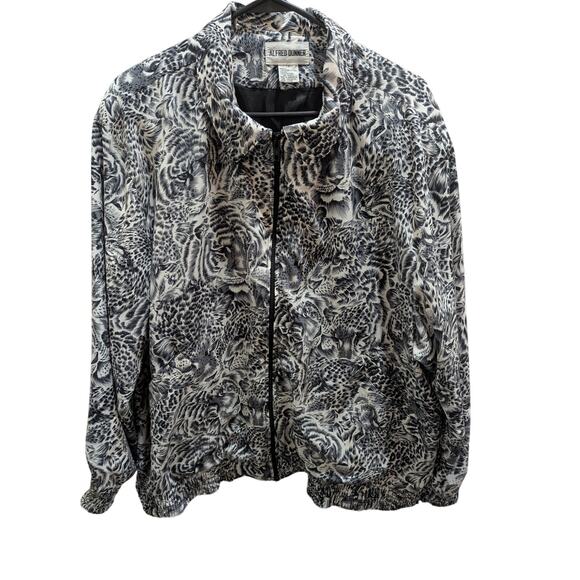 Women's XL Size 18 Jacket Shirt Top Alfred Dunner Animal Print Zip up Pockets - Picture 1 of 11